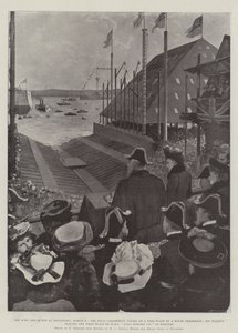 A király és a királynő Devonportban, március 8-án, egy királyi személy első szertartásos letétele a Keel-tányérról, Őfelsége a HMS VII. Edward király első tányérját helyezi el.